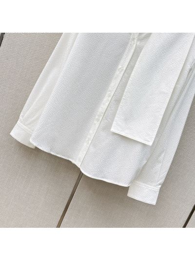 Chanel Silk Long Sleeve Shirt in White