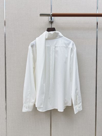 Chanel Silk Long Sleeve Shirt in White