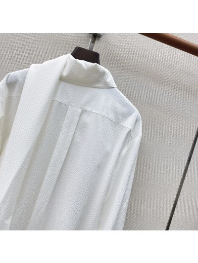Chanel Silk Long Sleeve Shirt in White