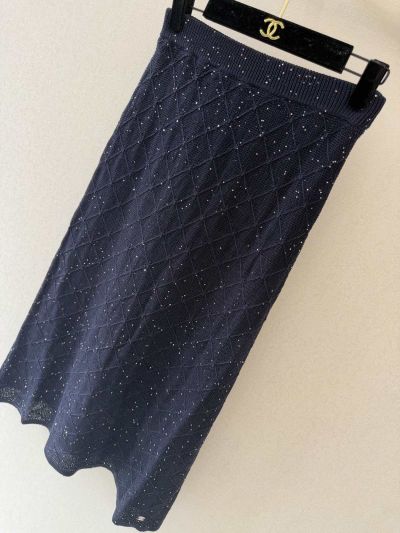 Chanel Silk Quilted Set in Navy