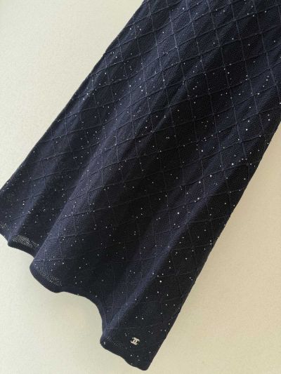 Chanel Silk Quilted Set in Navy