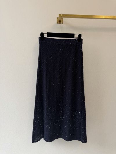 Chanel Silk Quilted Set in Navy