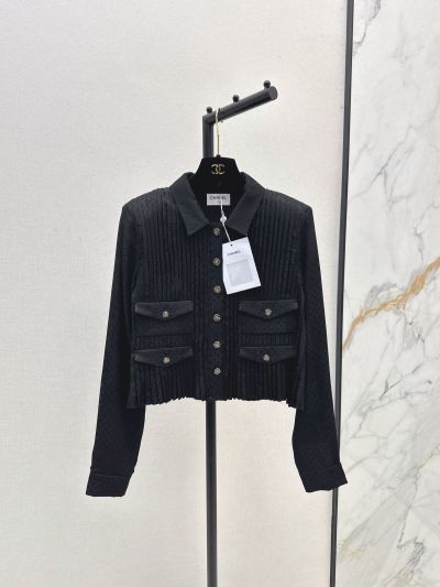 Chanel Silk Quilted Shirt in Black