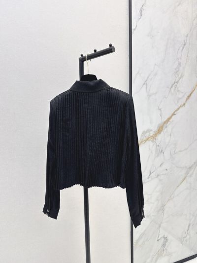 Chanel Silk Quilted Shirt in Black
