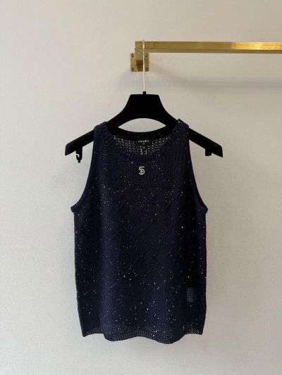 Chanel Silk Sleeveless Set in Navy