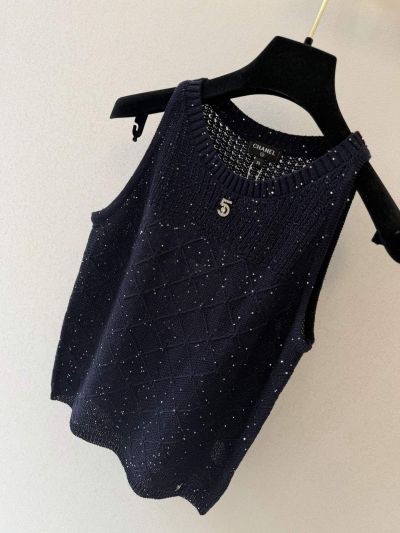 Chanel Silk Sleeveless Set in Navy
