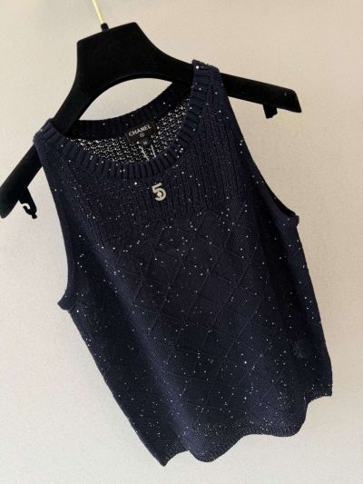 Chanel Silk Sleeveless Set in Navy