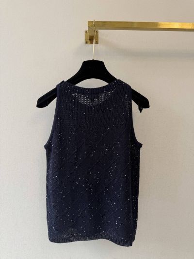 Chanel Silk Sleeveless Set in Navy