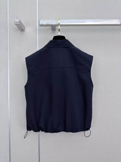 Chanel Sleeveless Cropped Set in Navy and Light Gray