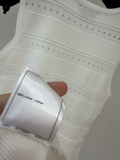 Chanel Sleeveless Embroidered Dress in White