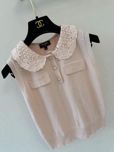 Chanel Sleeveless Lace Set in Pink