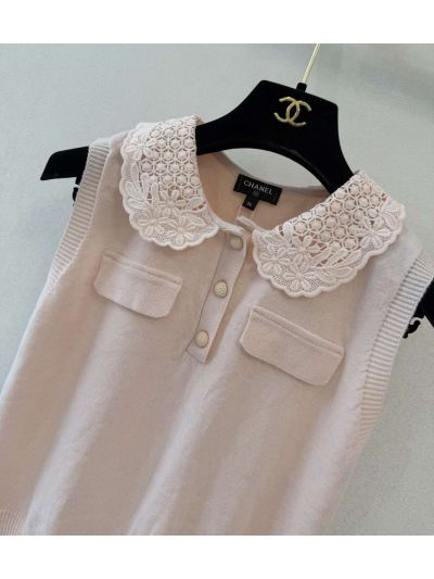 Chanel Sleeveless Lace Set in Pink
