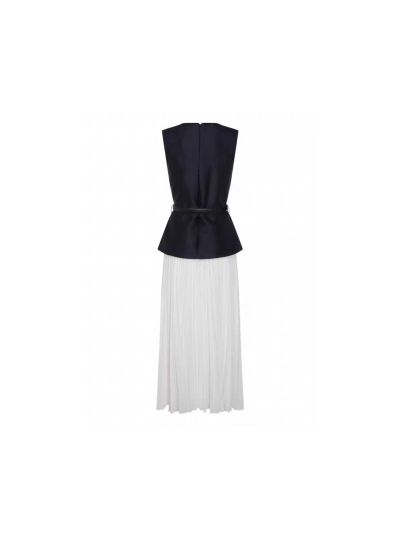 Chanel Sleeveless Maxi Dress in Navy and White