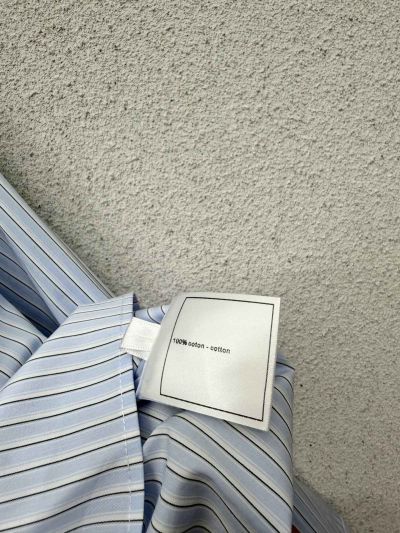 Chanel Striped Button-Front Shirt in Light Blue and White