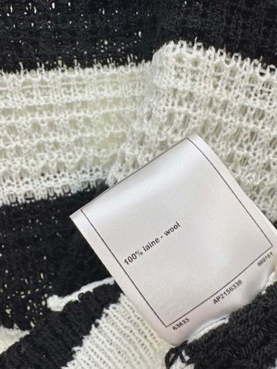 Chanel Striped Denim Sweater in Black and White