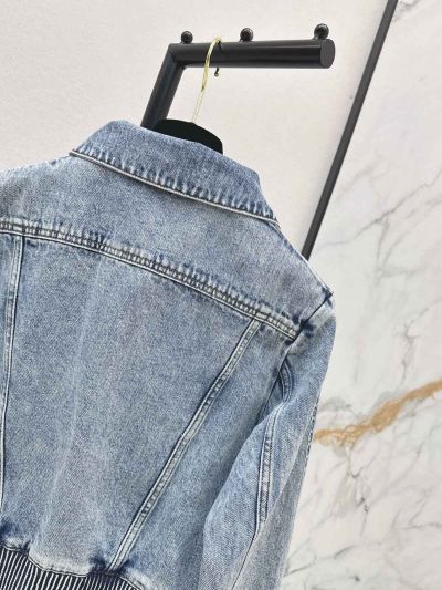 Chanel Turn-Down Collar Denim Jacket in Light Blue