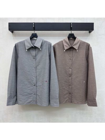 Chanel Turn-Down Collar Long Sleeve Shirt