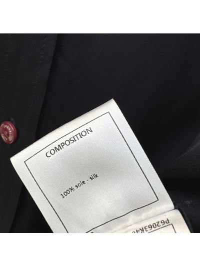 Chanel Turn-Down Collar Long Sleeve Shirt in Navy and Red