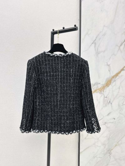 Chanel Tweed Beaded Coat in Black