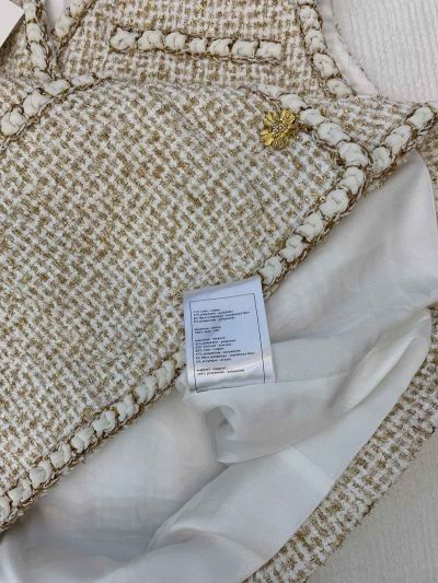 Chanel Tweed Quilted Vest in White