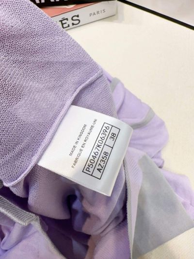 Chanel V-Neck Long Sleeve Cardigan in Lavender