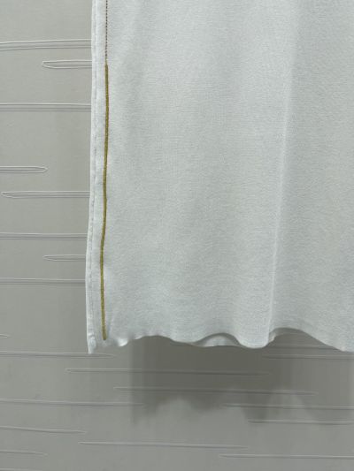 Chanel V-Neck Silk Top in White and Black