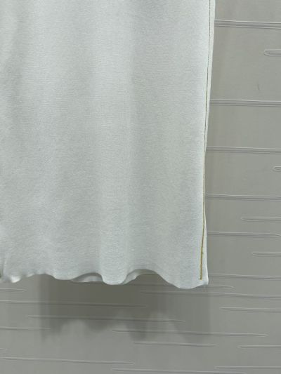 Chanel V-Neck Silk Top in White and Black