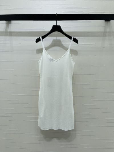 Chanel V-Neck Silk Top in White and Black