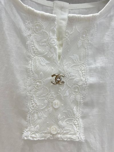 Chanel V-Neck Sleeveless Pants in White