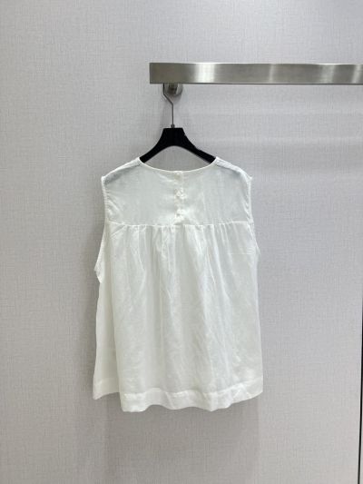 Chanel V-Neck Sleeveless Pants in White