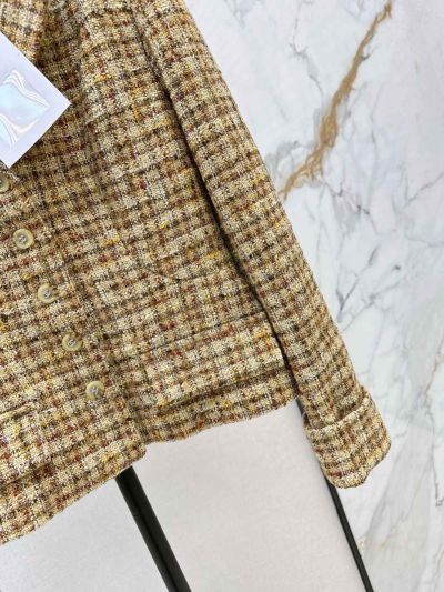 Chanel V-Neck Tweed Coat in Multicolor
