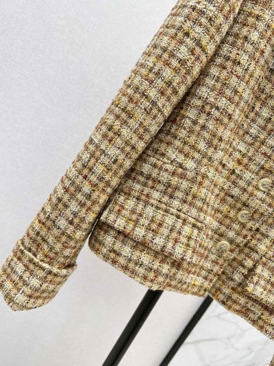 Chanel V-Neck Tweed Coat in Multicolor