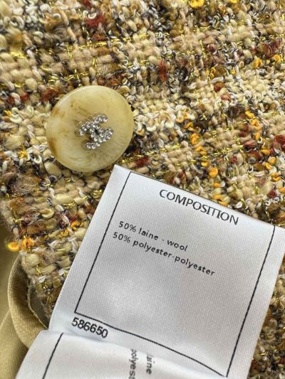 Chanel V-Neck Tweed Coat in Multicolor