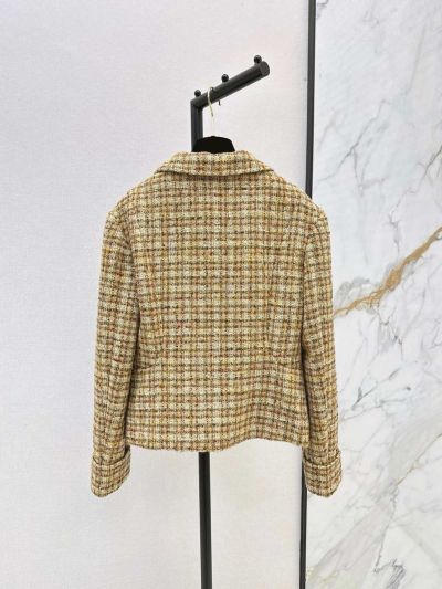 Chanel V-Neck Tweed Coat in Multicolor