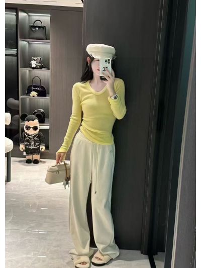 Chanel Wide-Leg Drawstring Pants in White