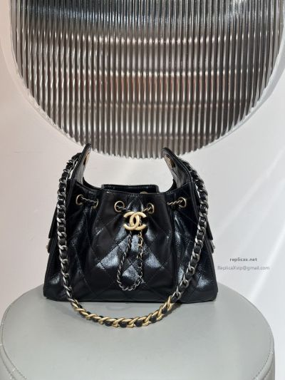 Chanel 25bag Mini Black Oil-Waxed Leather