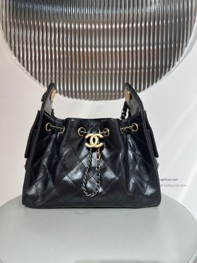 Chanel 25bag Mini Black Oil-Waxed Leather