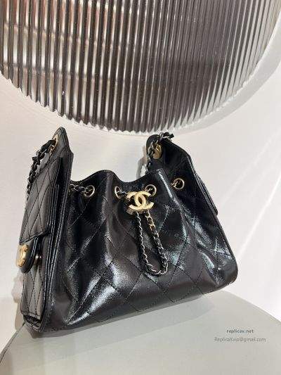 Chanel 25bag Mini Black Oil-Waxed Leather