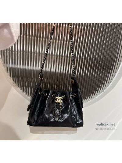 Chanel 25bag Mini Black Oil-Waxed Leather