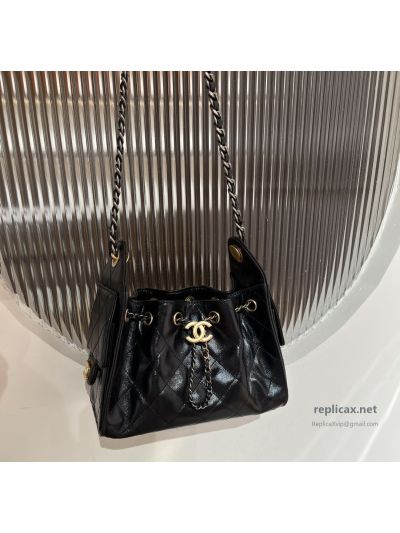 Chanel 25bag Mini Black Oil-Waxed Leather