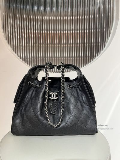 Chanel 25bag Small Black Caviar Aged Silver Hardware