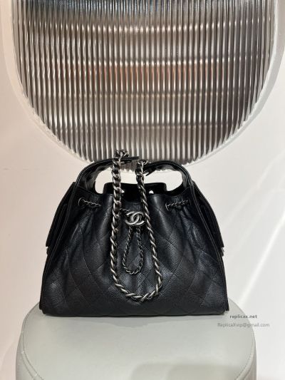 Chanel 25bag Small Black Caviar Aged Silver Hardware