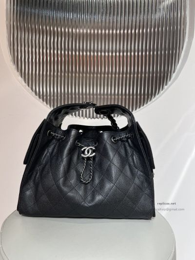 Chanel 25bag Small Black Caviar Aged Silver Hardware