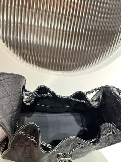 Chanel 25bag Small Black Caviar Aged Silver Hardware