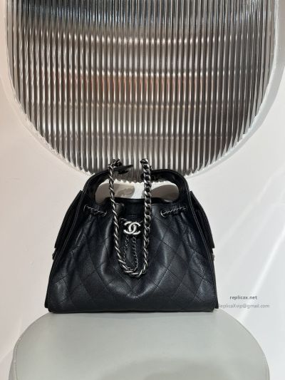 Chanel 25bag Small Black Caviar Aged Silver Hardware