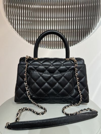 Chanel Coco Handle Small Black Caviar Light Gold Hardware