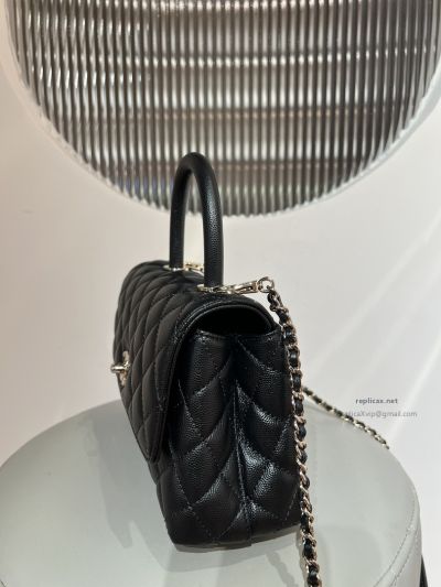 Chanel Coco Handle Small Black Caviar Light Gold Hardware