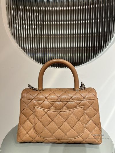 Chanel Coco Handle Small Milk Tea Caviar Light Gold Hardware
