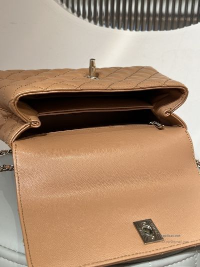 Chanel Coco Handle Small Milk Tea Caviar Light Gold Hardware