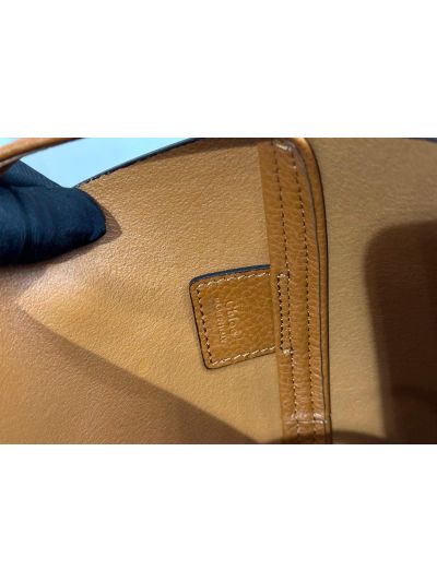 Chloe Large Spin Tote Bag Brown Grained Calfskin Leather - Detail view 9
